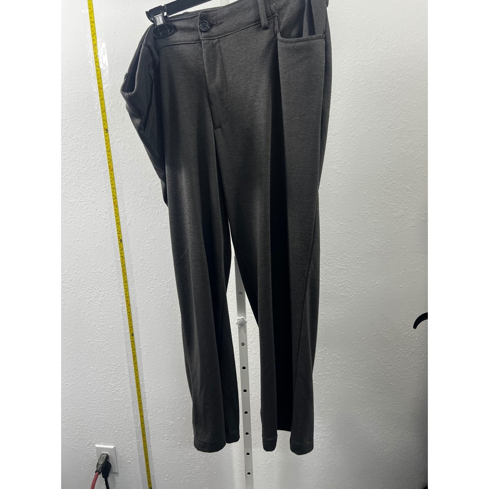 Riders by Lee Mens Charcoal Gray Knit Dress Pants Flat Front Trousers 36x29